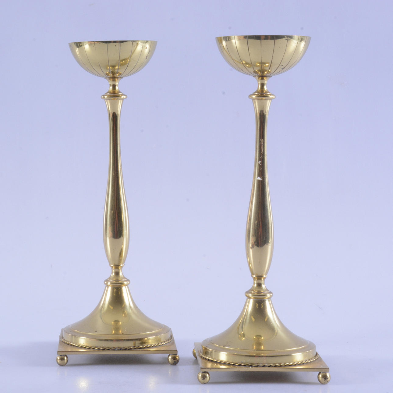 CANDLES, a pair, brass, Gunnar Ander, Ystad Metall.