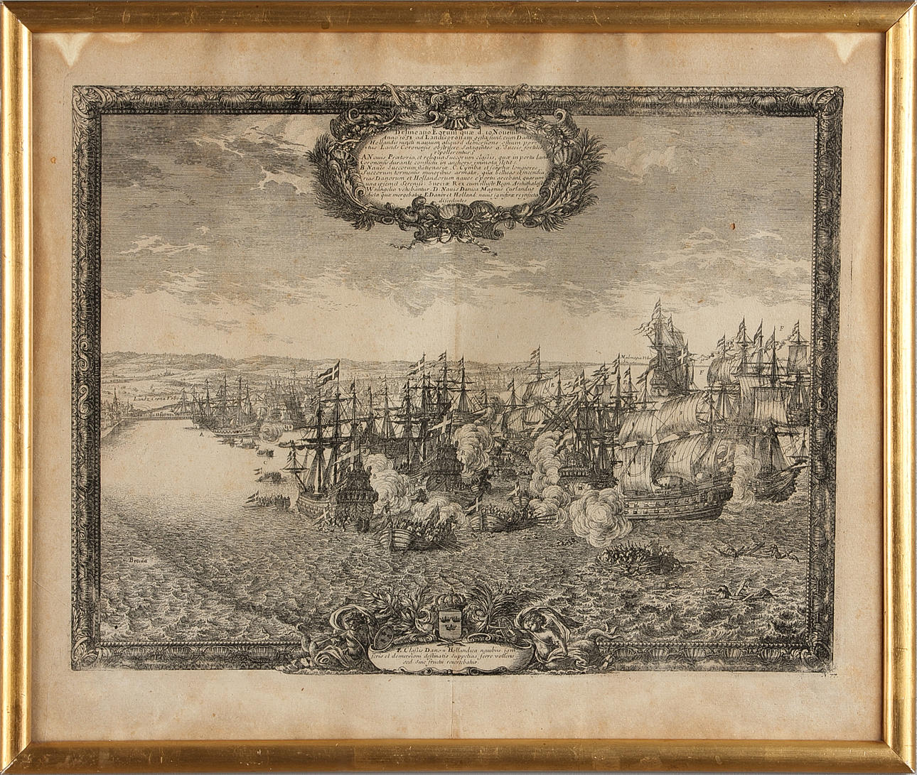 RADIERUNG. dat. 1658, Seeschlacht.