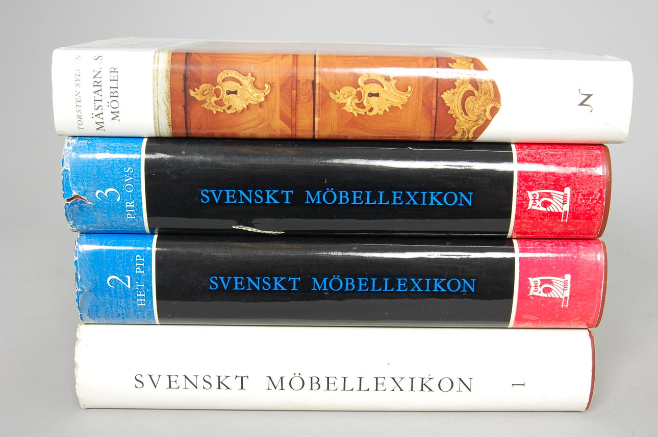 PARTI BÖCKER, 4 delar, "Svenskt möbellexikon" och "Mästarnas möbler".