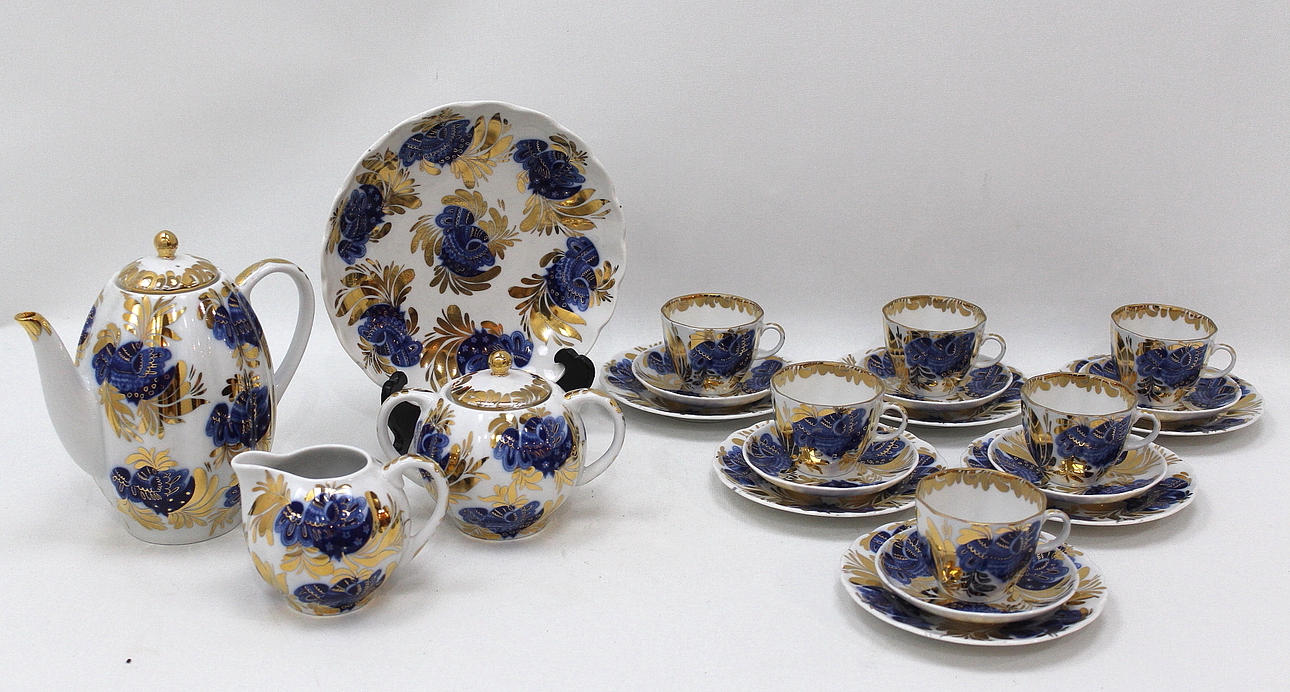 KAFFESERVIS 22- delar, Lomonosov "Golden garden".