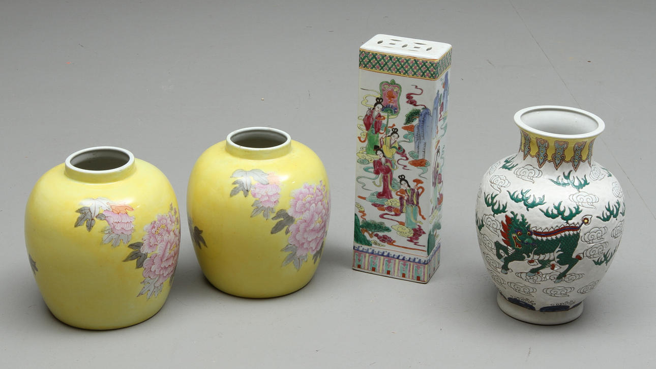 PARTI KERAMIK, 4 delar, orientalisk, 1900-tal.