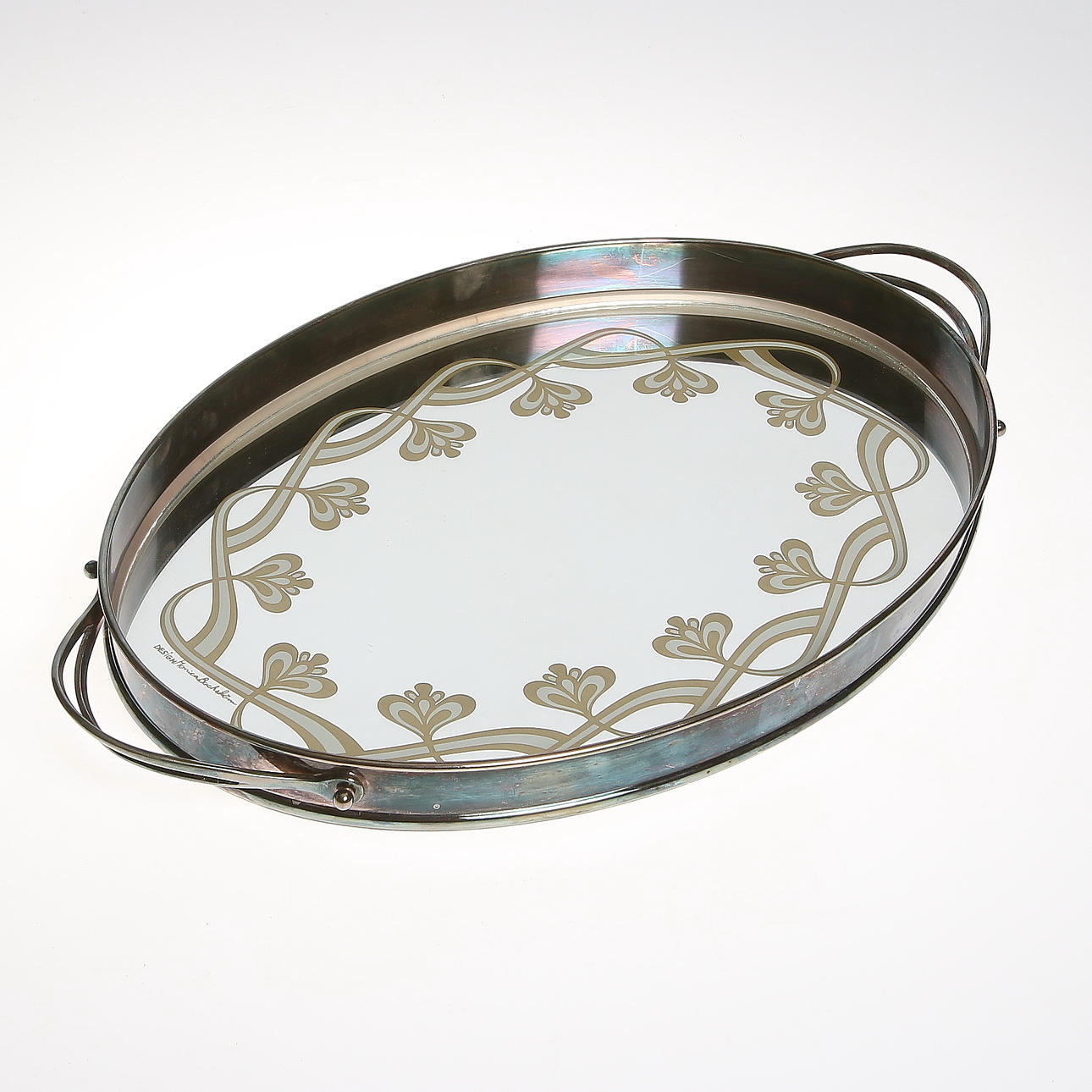 BRICKA, design Monica Backström, glas, nysilver. 1900-tal.