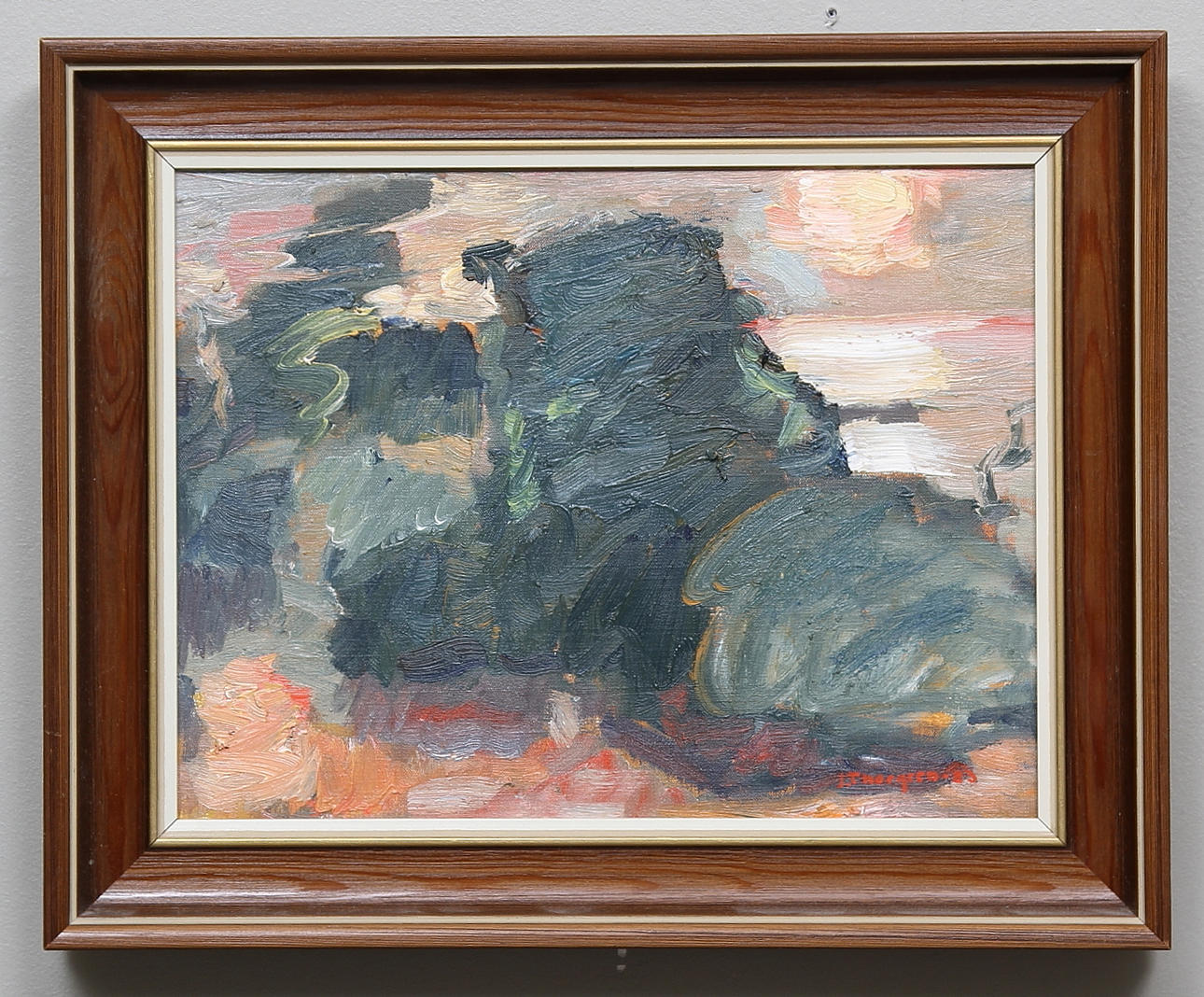 JOHN THORGREN. Olja på pannå. "Kvällsljus", Signerad och daterad - 83.