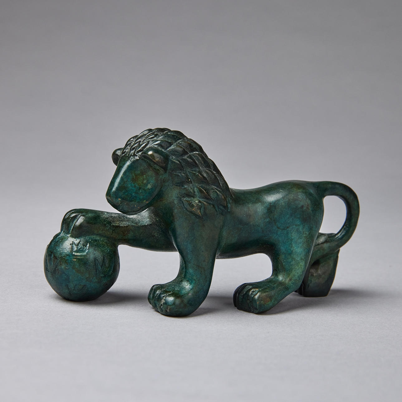 GUNNAR CYRÉN, skulptur, Riksdagslejonet, grönpatinerad brons, signerad Cyrén.