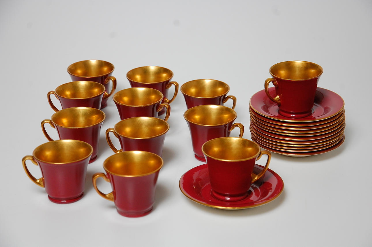 ESPRESSOSERVIS, 24 delar, porslin, Crown Devon, England.