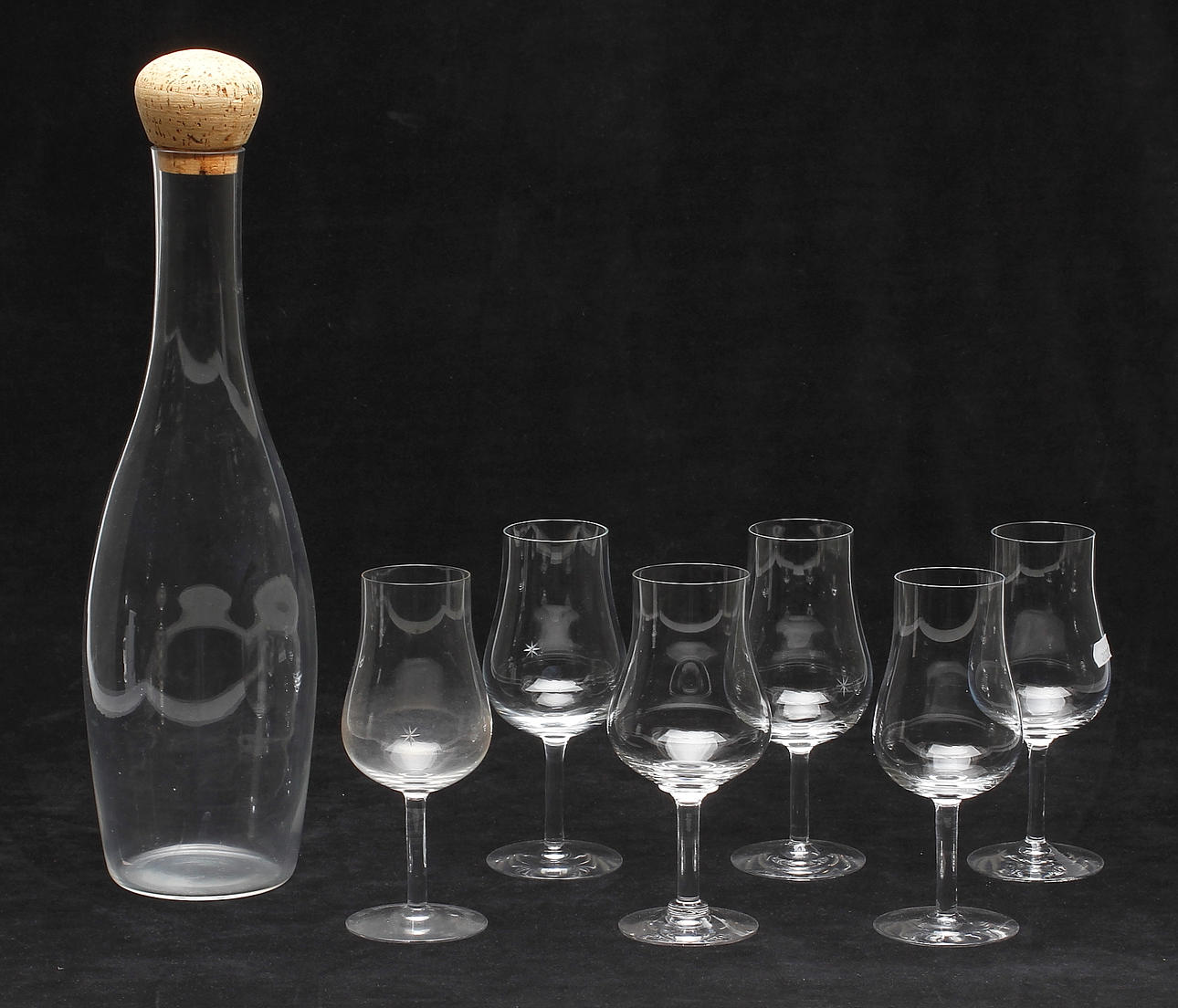 GLASSERVISDELAR, 7 delar, "Bouquet", Signe Persson-Melin, Boda.