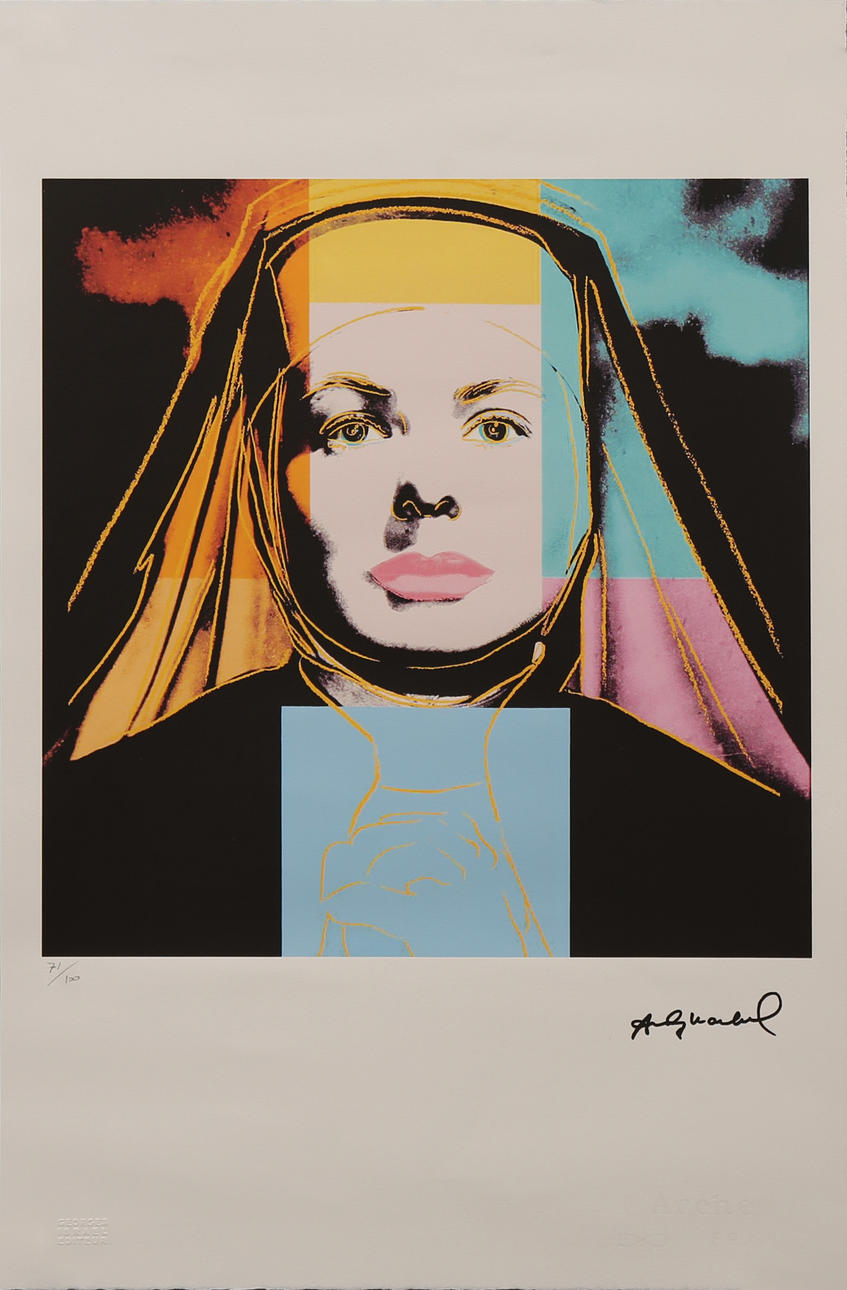 ANDY WARHOL. "Ingrid Bergman. The nun".