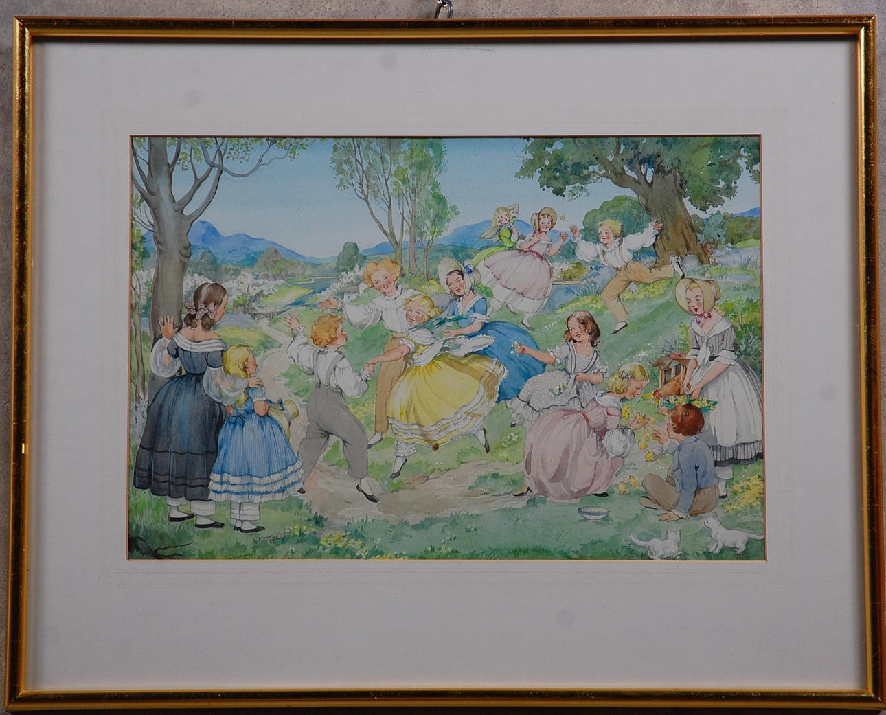 ARNOLD PATIENCE. 1901-1992, akvarell, " Lekande barn " signerad.