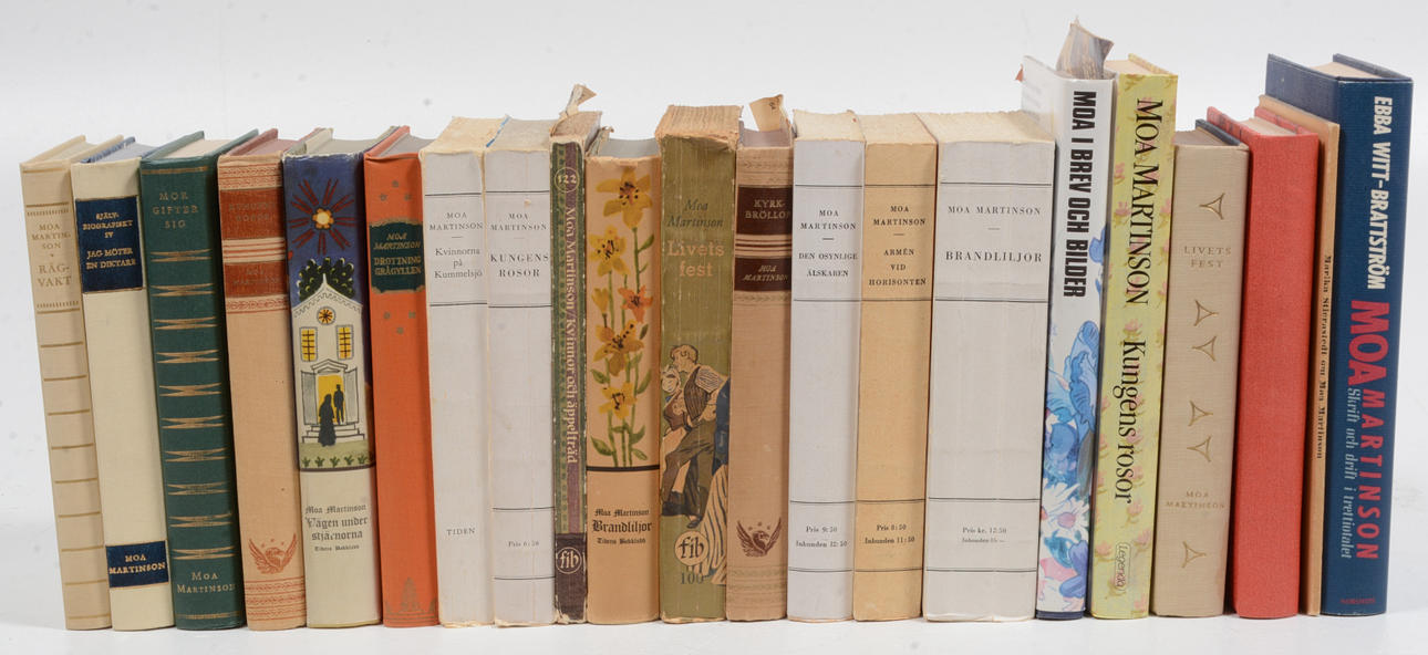 Moa Martinson, bøger af og om hende. 20 bind.