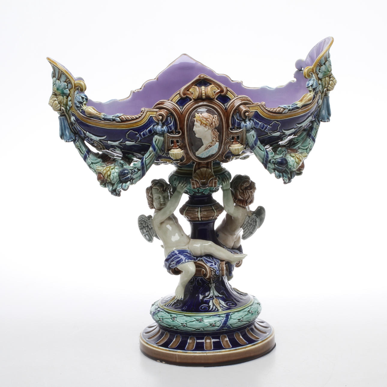 UPPSATSSKÅL Majolika. Gustavsberg omkring 1900.