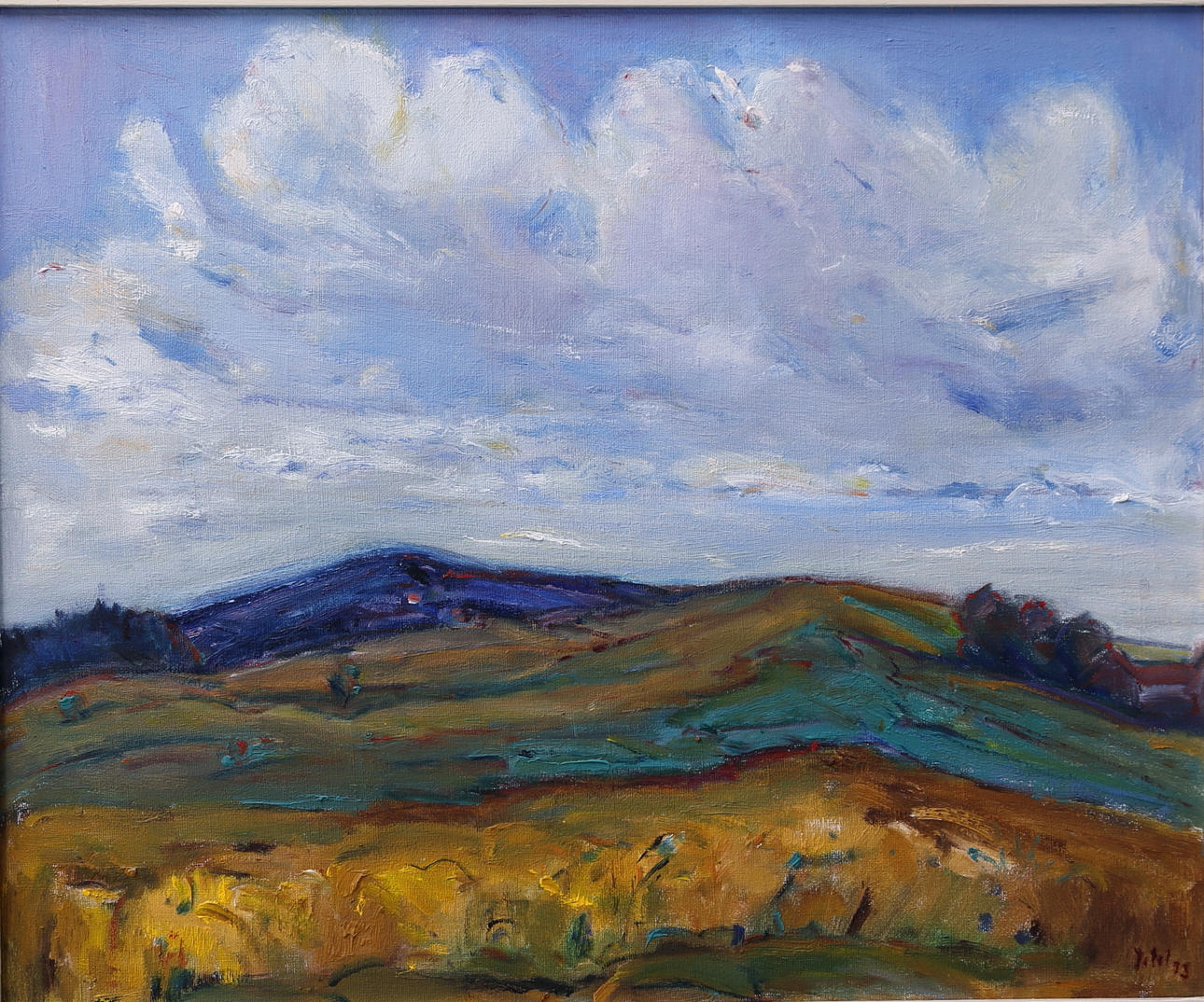 GEORG JETEL. Landskap, olja på duk, signerad Jetel, daterad 93.