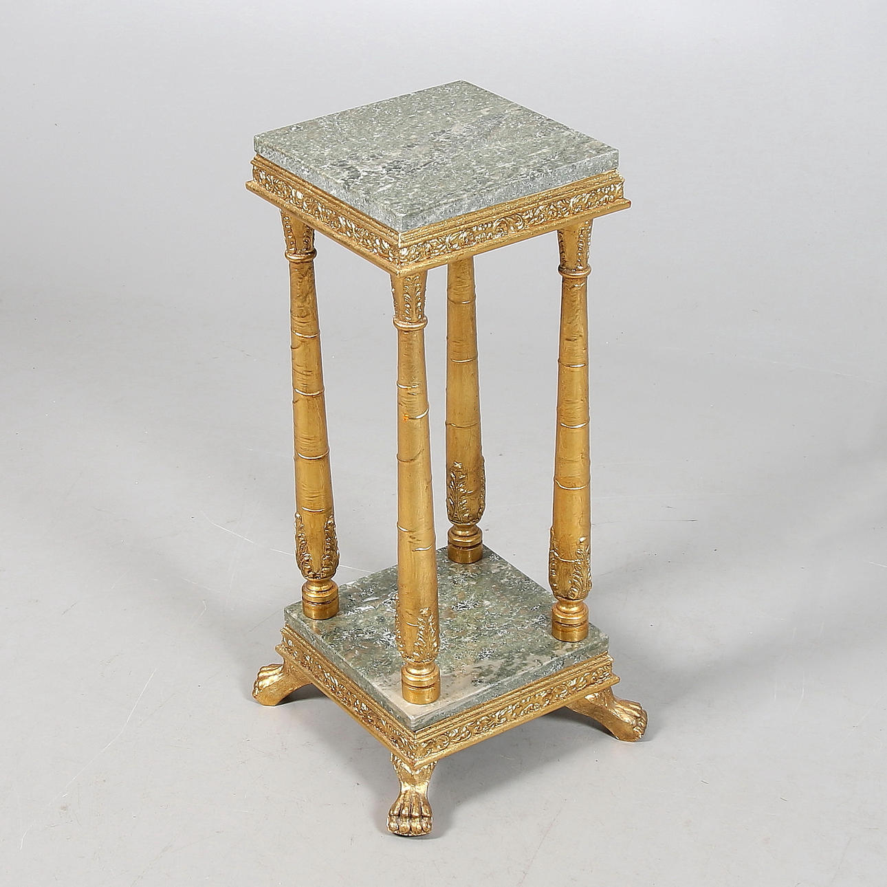 PIEDESTAL, förgylld, med marmorskiva.