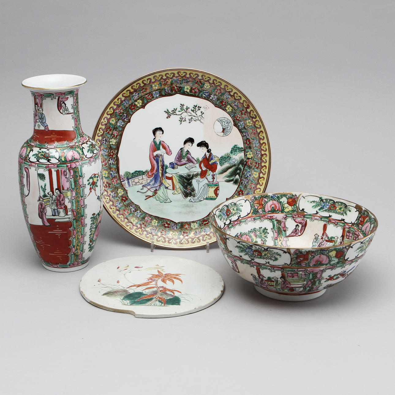 PARTI PORSLIN, 4 delar, Kina, 1800/1900-tal.