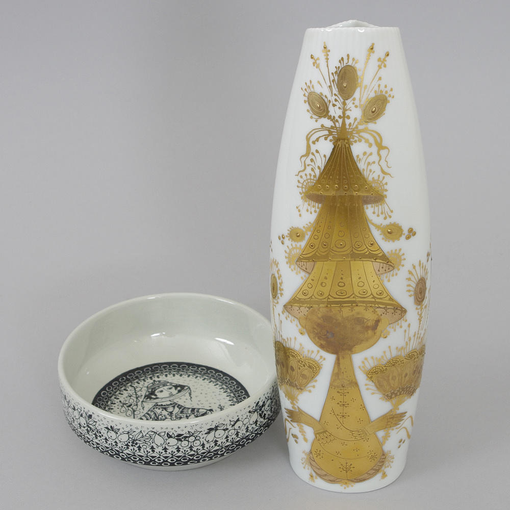 VAS SAMT SKÅL, porslin, Björn Wiinblad, Rosenthal samt Nymölle.