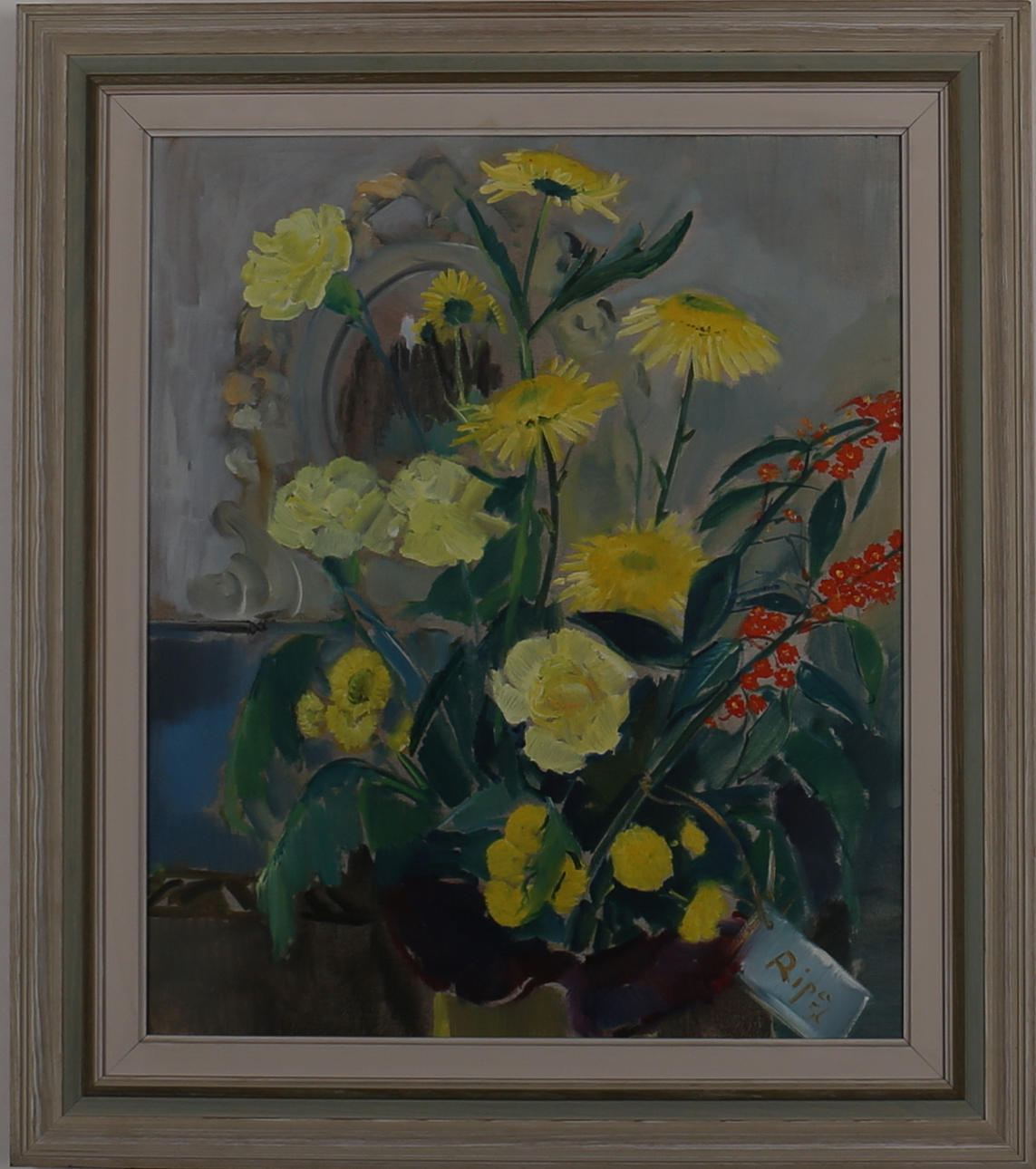 HANS RIPA. Stilleben med blommor. Olja på duk. Signerad och daterad 56.