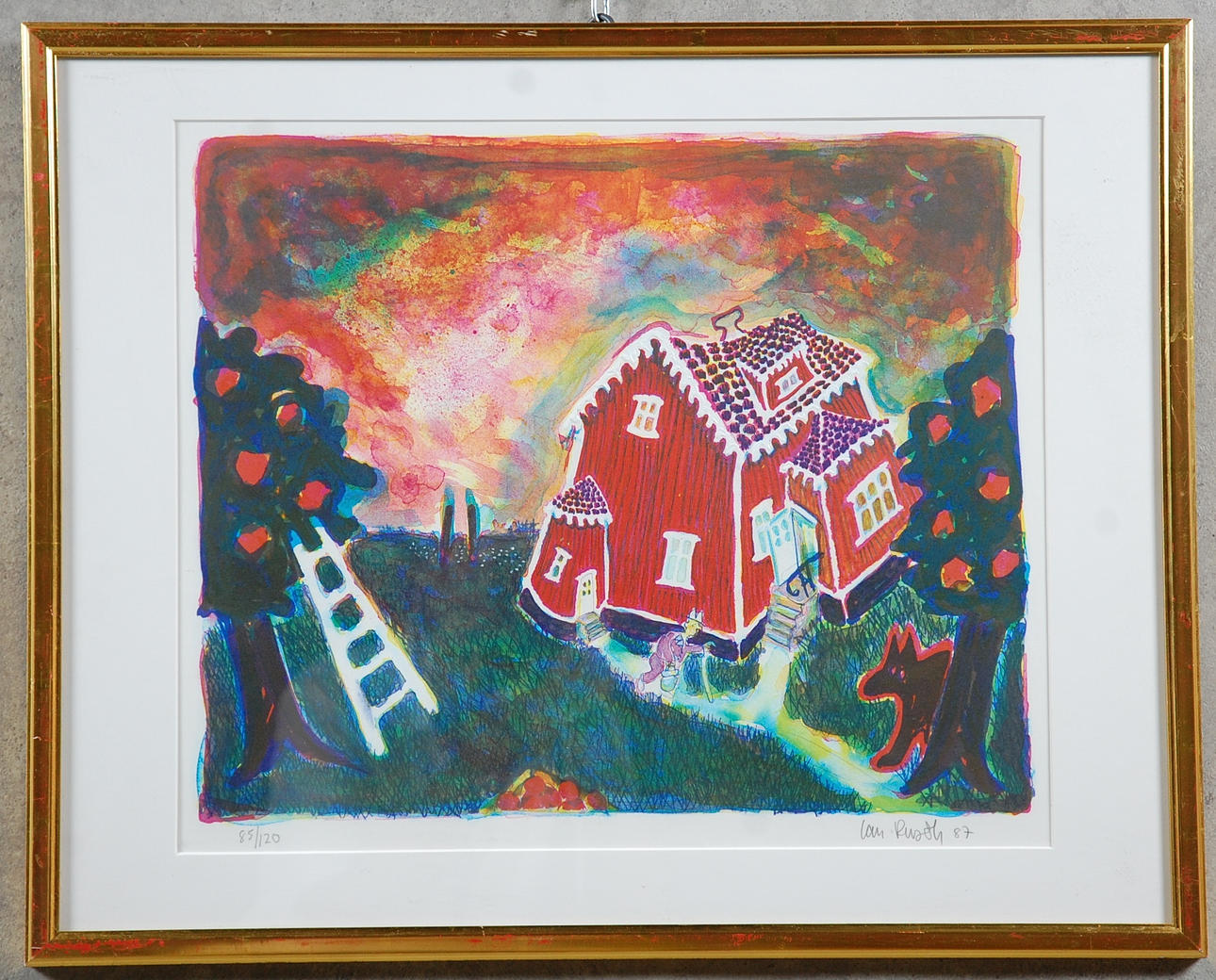 IAN RUSTH. blandteknik, litografi, signerad, numrerad 85/120.