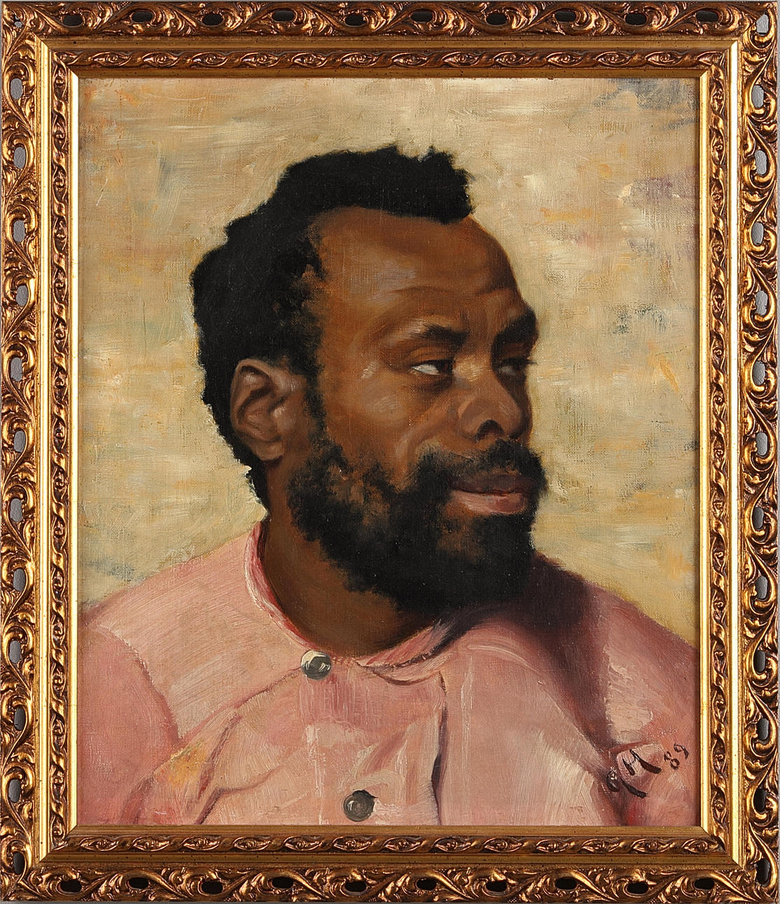 GEORG H HANSEN (1868-1932): Pierre Louis Alexandre - "Petterson" in profile, , monogram signed and dated GH 89, oil on canvas.