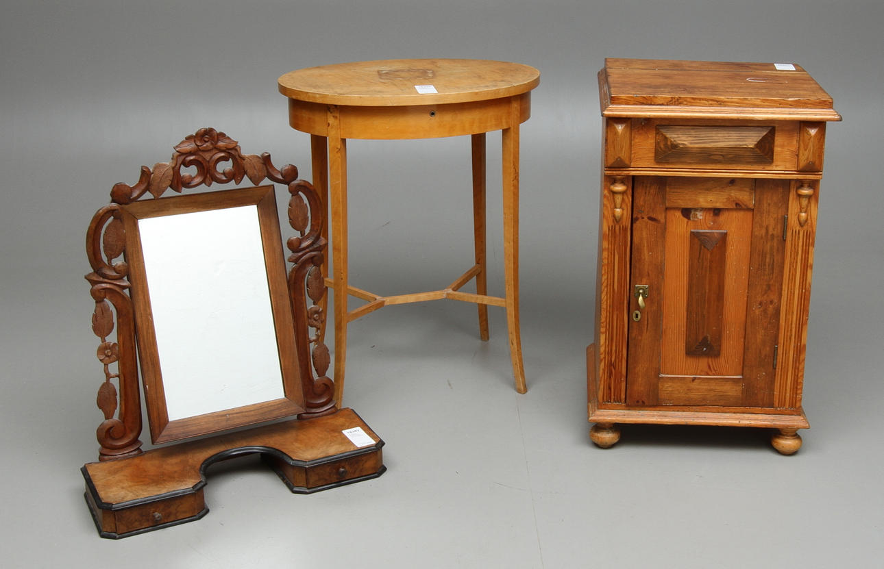 SYBORD, KOMMOD, LÅDSPEGEL, 18 och 1900-tal.