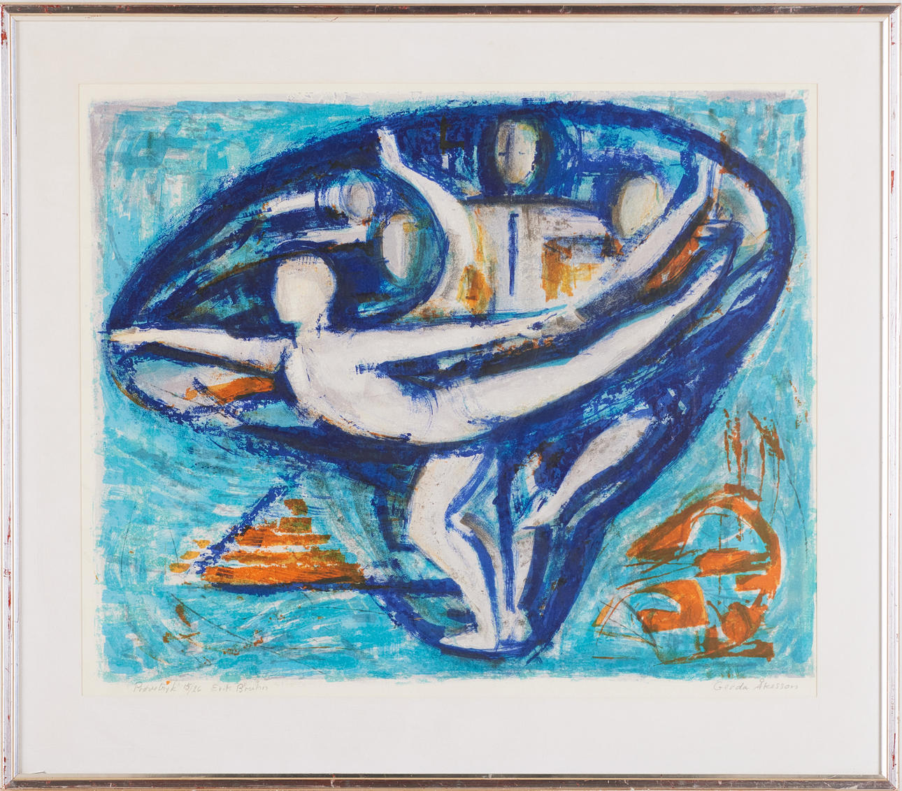 GERDA ÅKESSON (1909-1992). Dancing figures, color lithography, signed Gerda Åkesson, proof print 15/26.