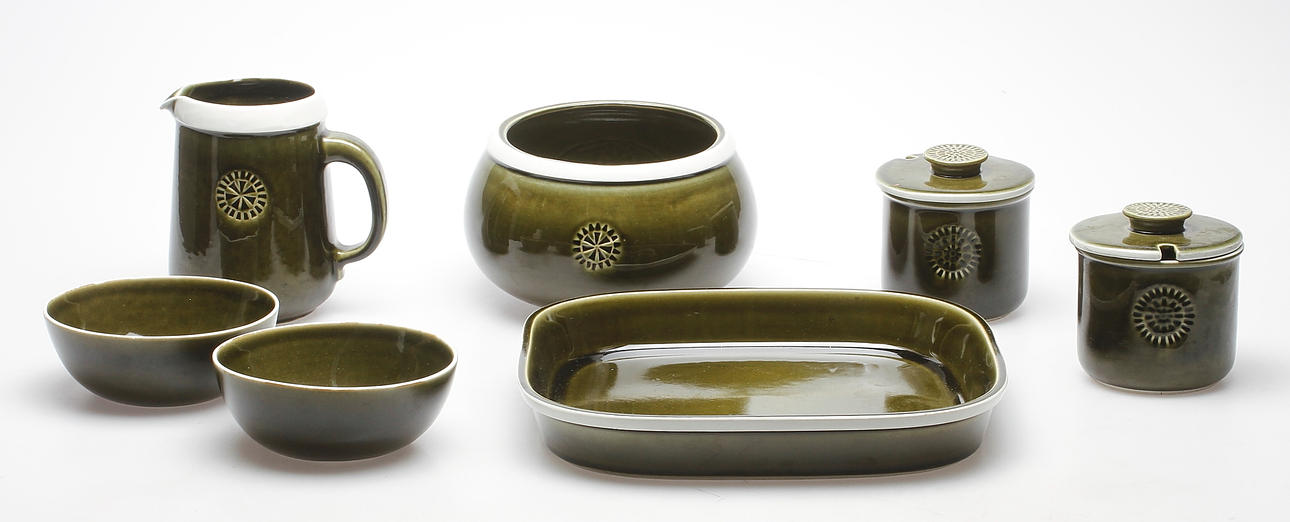 SERVISDELAR, 7 delar, keramik, "Vardag", Karin Björquist, Gustavsberg.