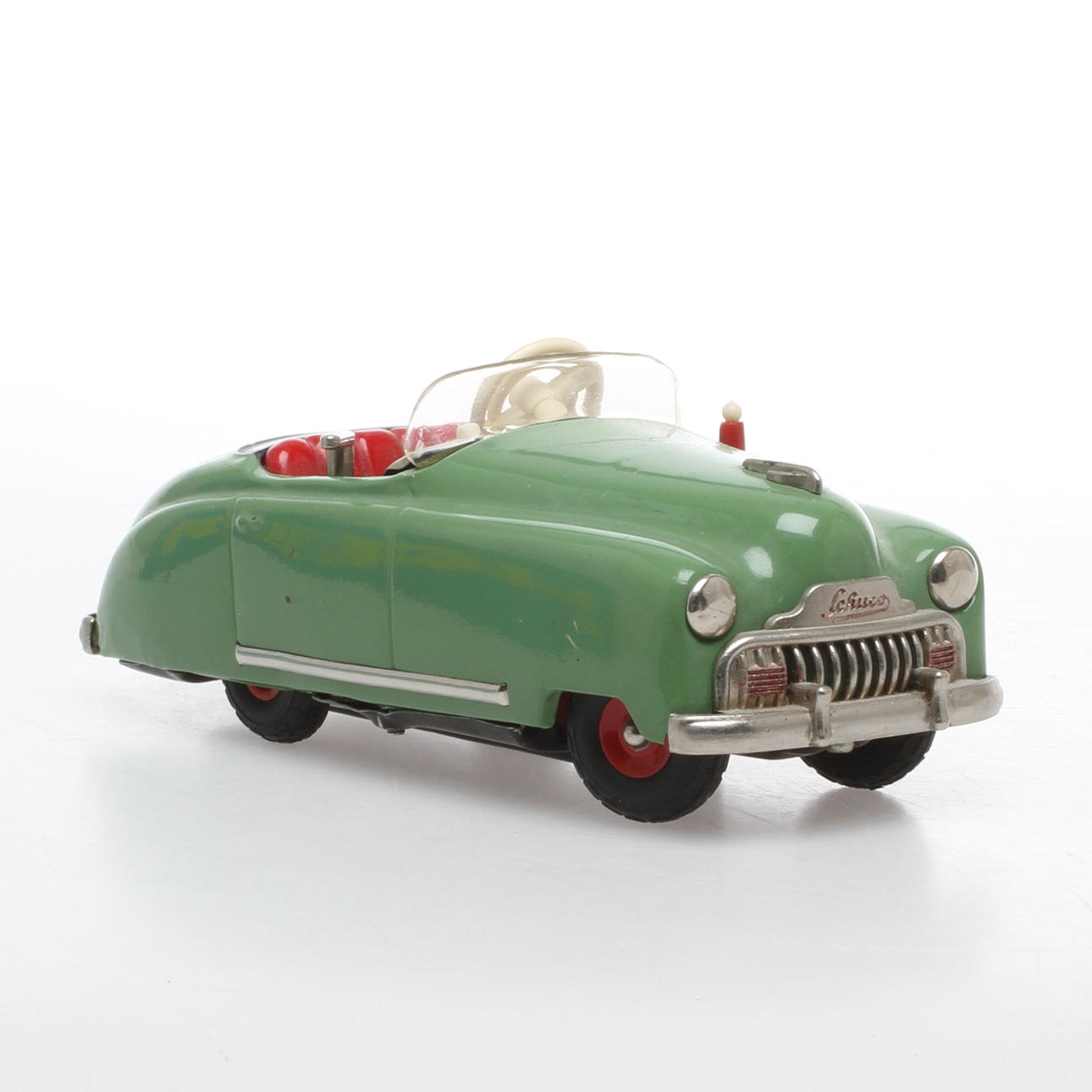 MODELLBIL SCHUCO Radiobil 4012, grön plåt.Western Germany. Musik "Que sera sera ...".