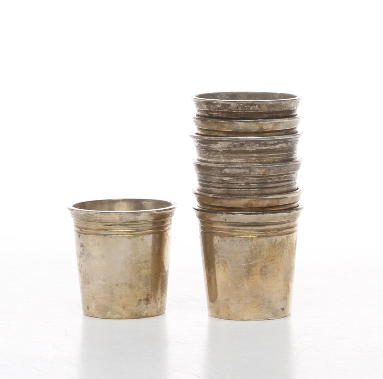 SUPKOPPAR, 7 st, snarlika, silver, Finland, 1900-tal.