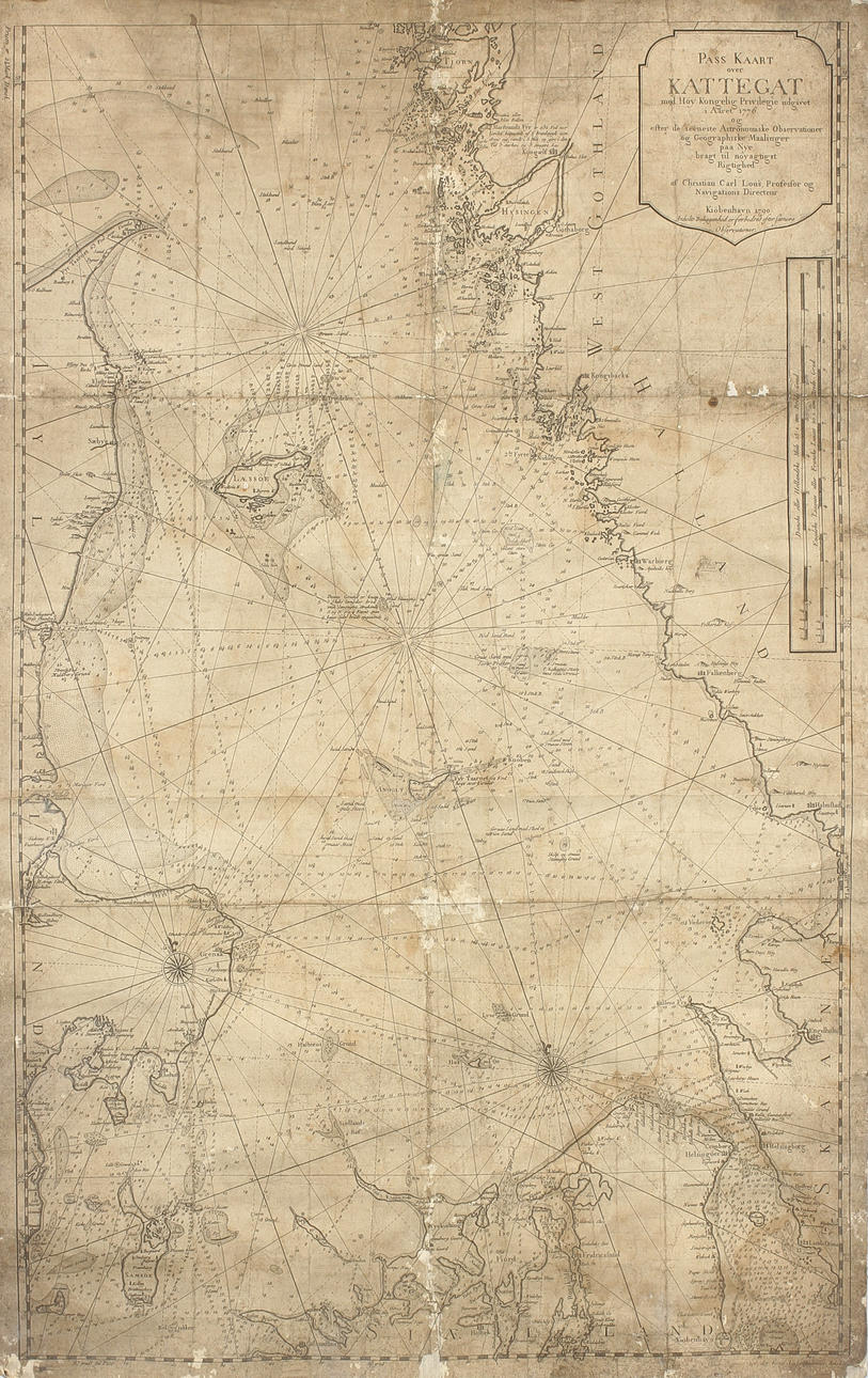 KORT over Kattegat, København 1790.