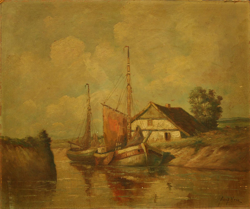 UNBEKANNT. fiskebåtar i hamnen.