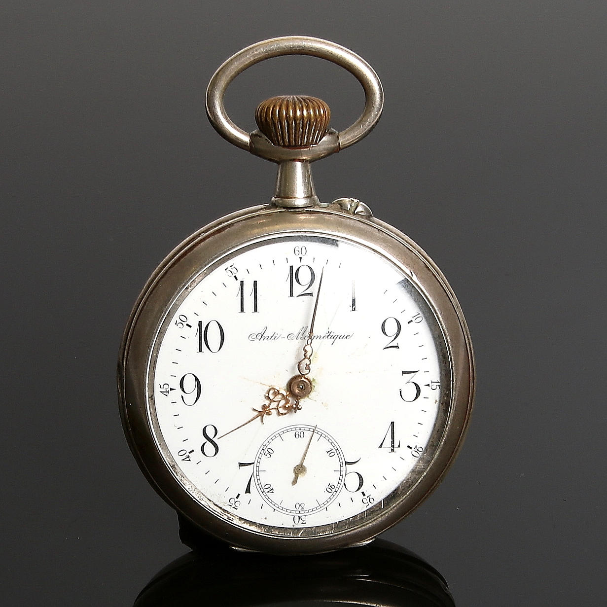 FICKUR, silver, Remontoir Ancre med Stora Riksvapnet, 1900-talets början.