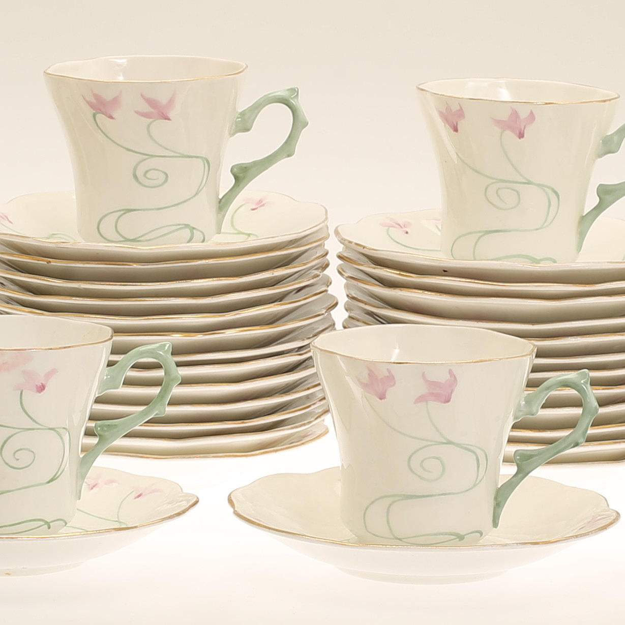 TAZAS DE CAFÉ, 19 piezas, Rörstrand 18/1900.