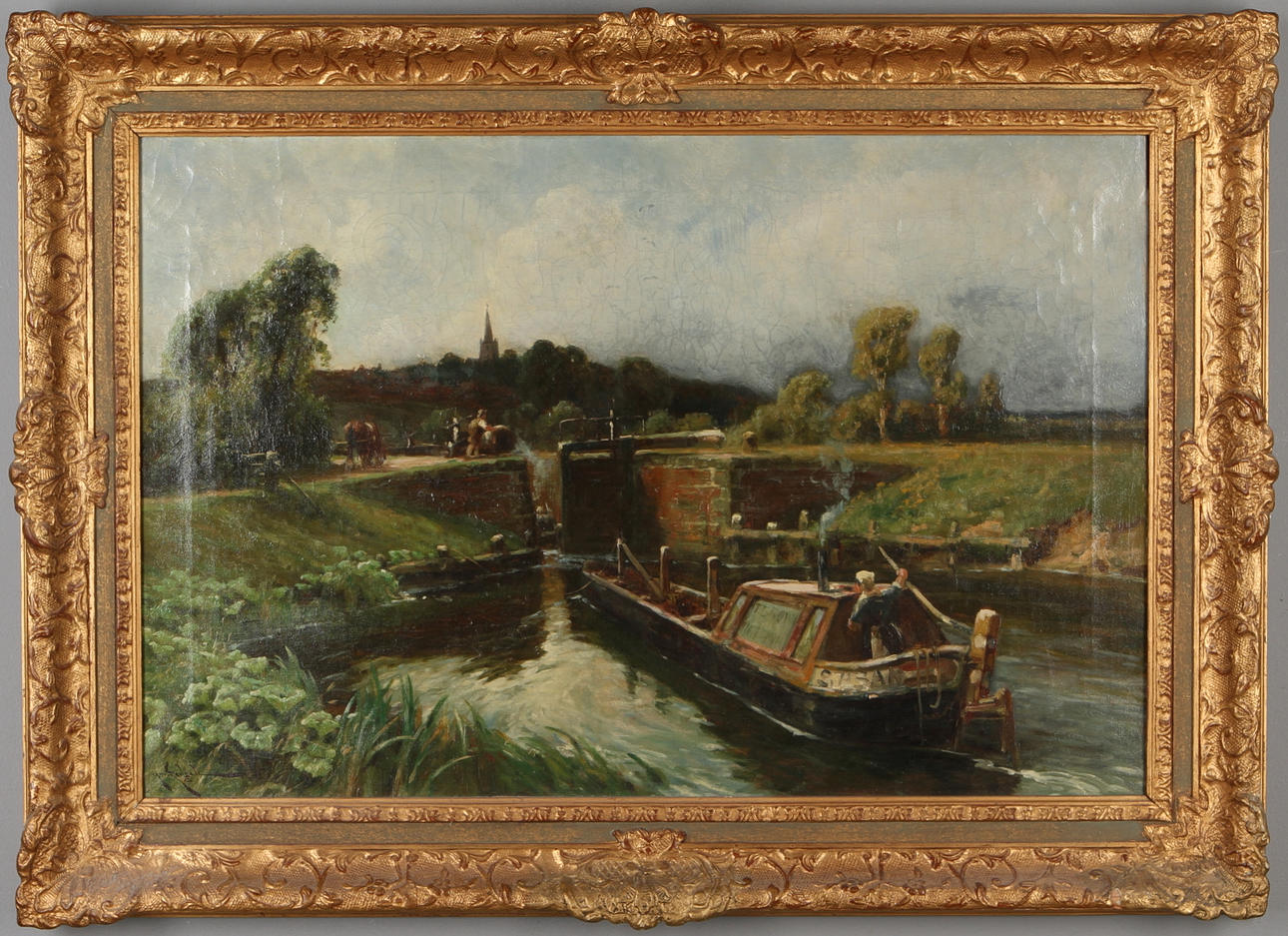 ARTHUR WILLIAM REDGATE. Kanalmotiv, olja på duk, signerad.