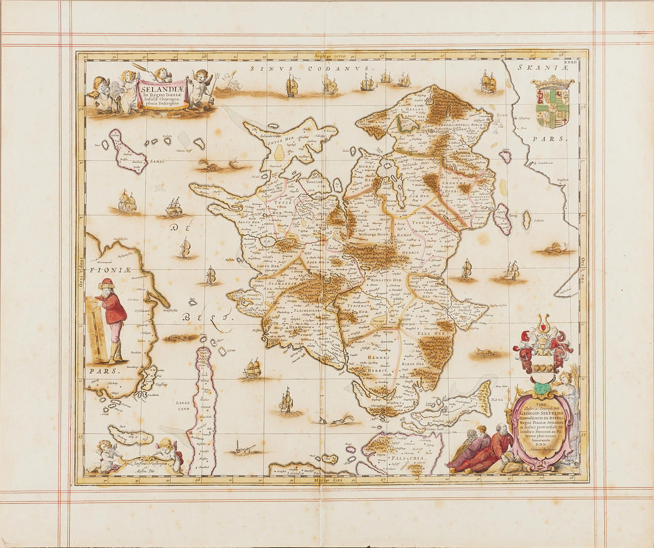 Karta över Själland av Janssonius.