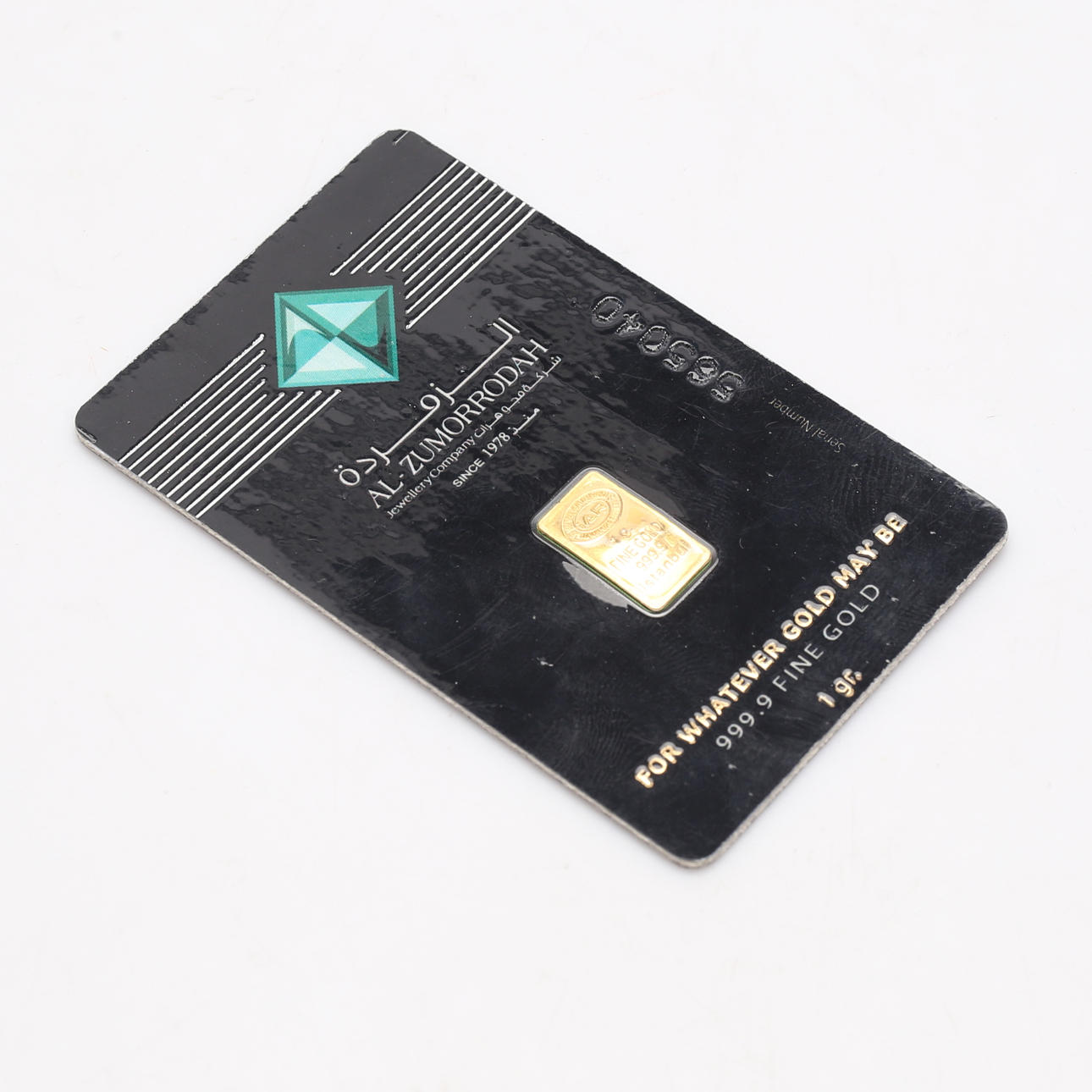 GULDTACKA, guld 24K, vikt 1 gram.