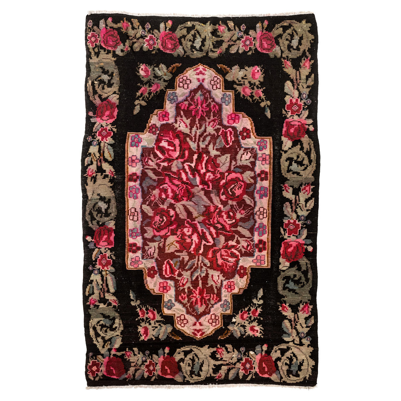 TEPPICH, Rosenkelim, 246 x 157 cm.