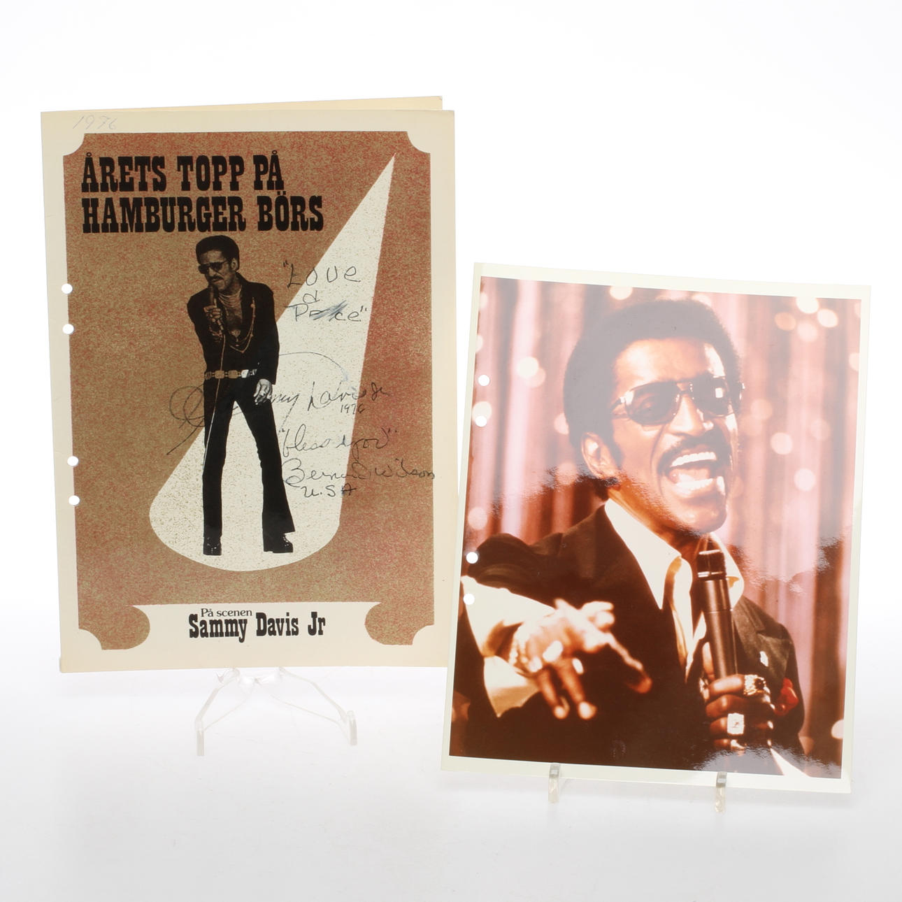 AUTOGRAF, Sammy Davis Jr, Hamburger Börs 1976.