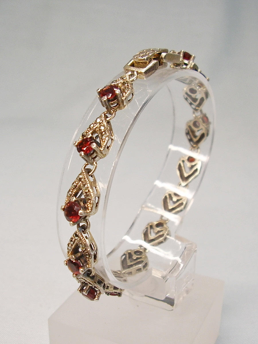PULSERA GRANATE PLATA 925.