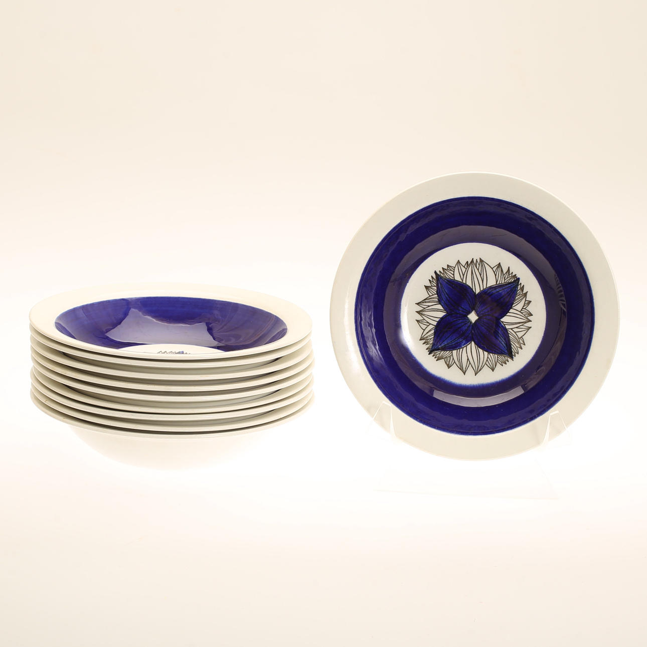 DJUPA TALLRIKAR, 10 st, porslin, "Pontus", Rörstrand.