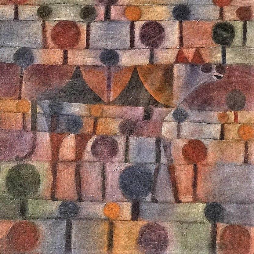 PAUL KLEE. Camel in a rhythmic tree landscape, art print.