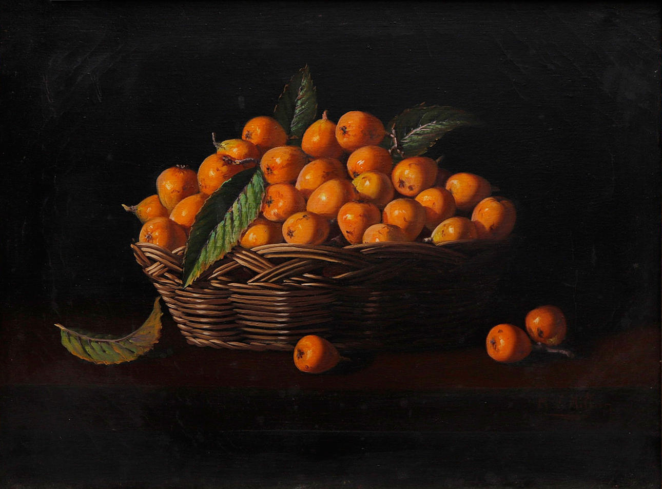 MANUEL VENTURA MILLÁN. "Cesta con nísperos".