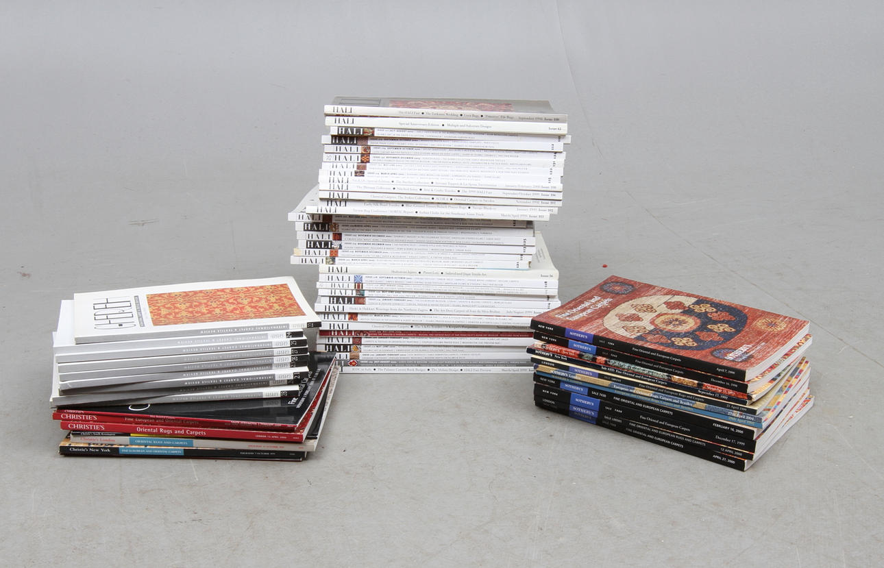 KATALOGER, ca 60 st, rörande orientmattor, bla HALI.