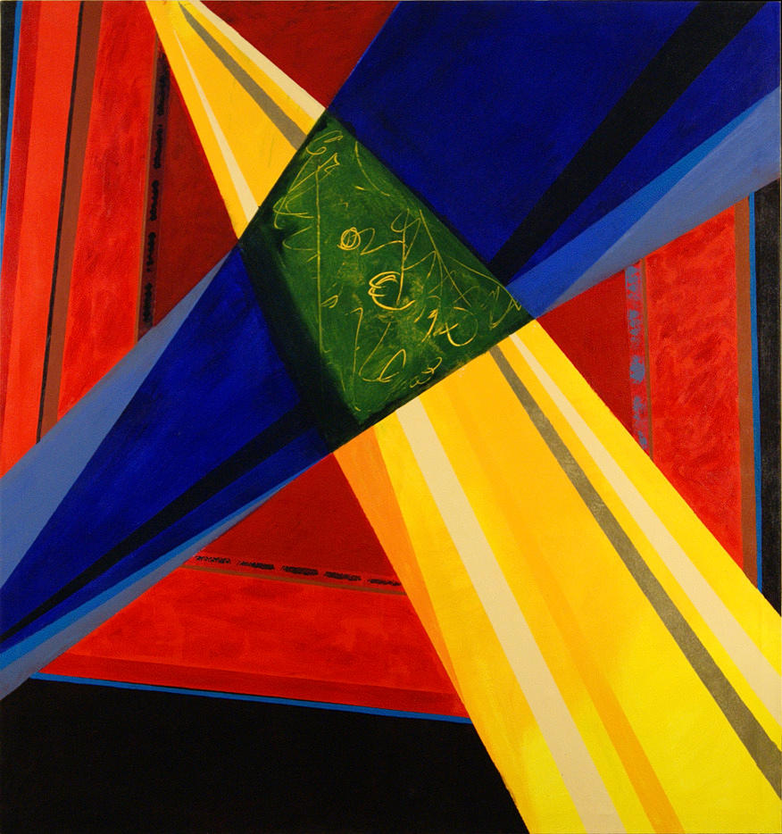 SCHMEJKAL, HANS-JÜRGEN. ”Färgrutor.” olja/duk. 160 x 150 cm A tergo bez., dat. och Betit.: 1761/2.5.02/färgfält. Oinramad.