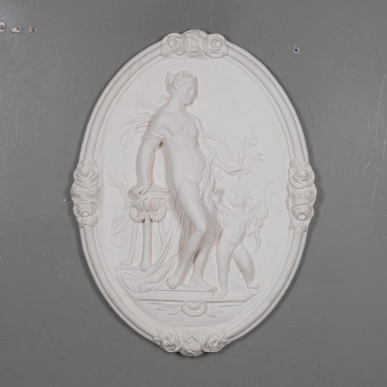 VÄGGRELIEF, gips, 1900-tal.