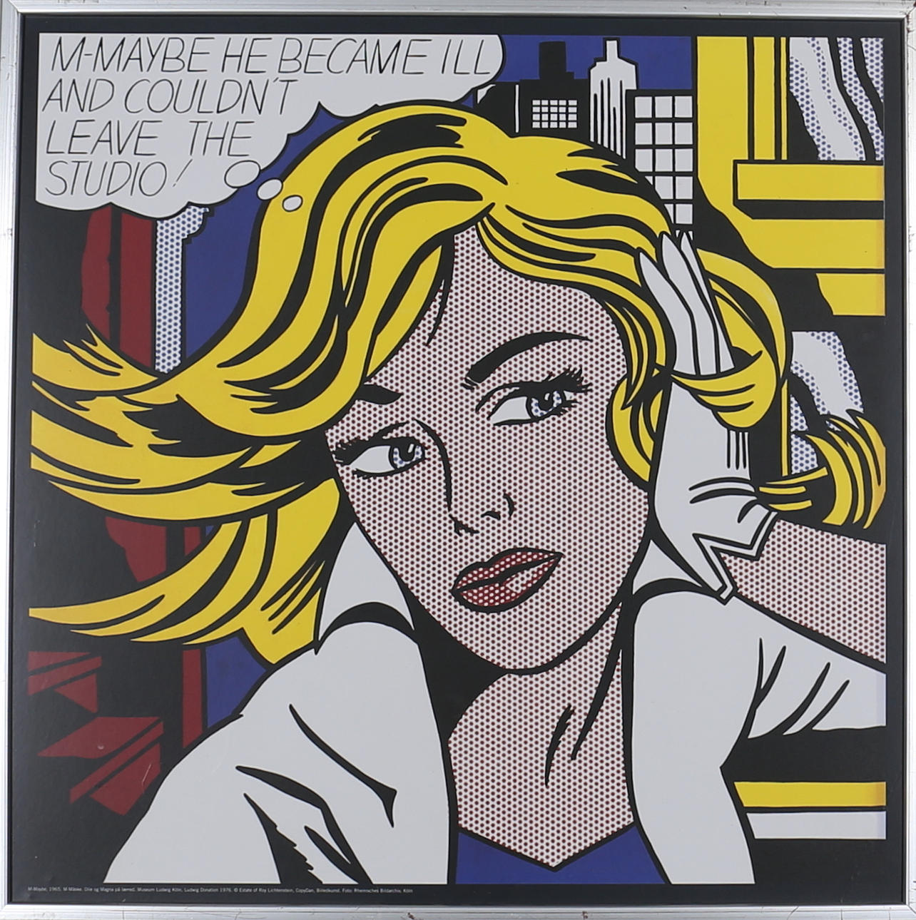 ROY LICHTENSTEIN. Affisch. "M-Maybe he became ill...." Osignerad.