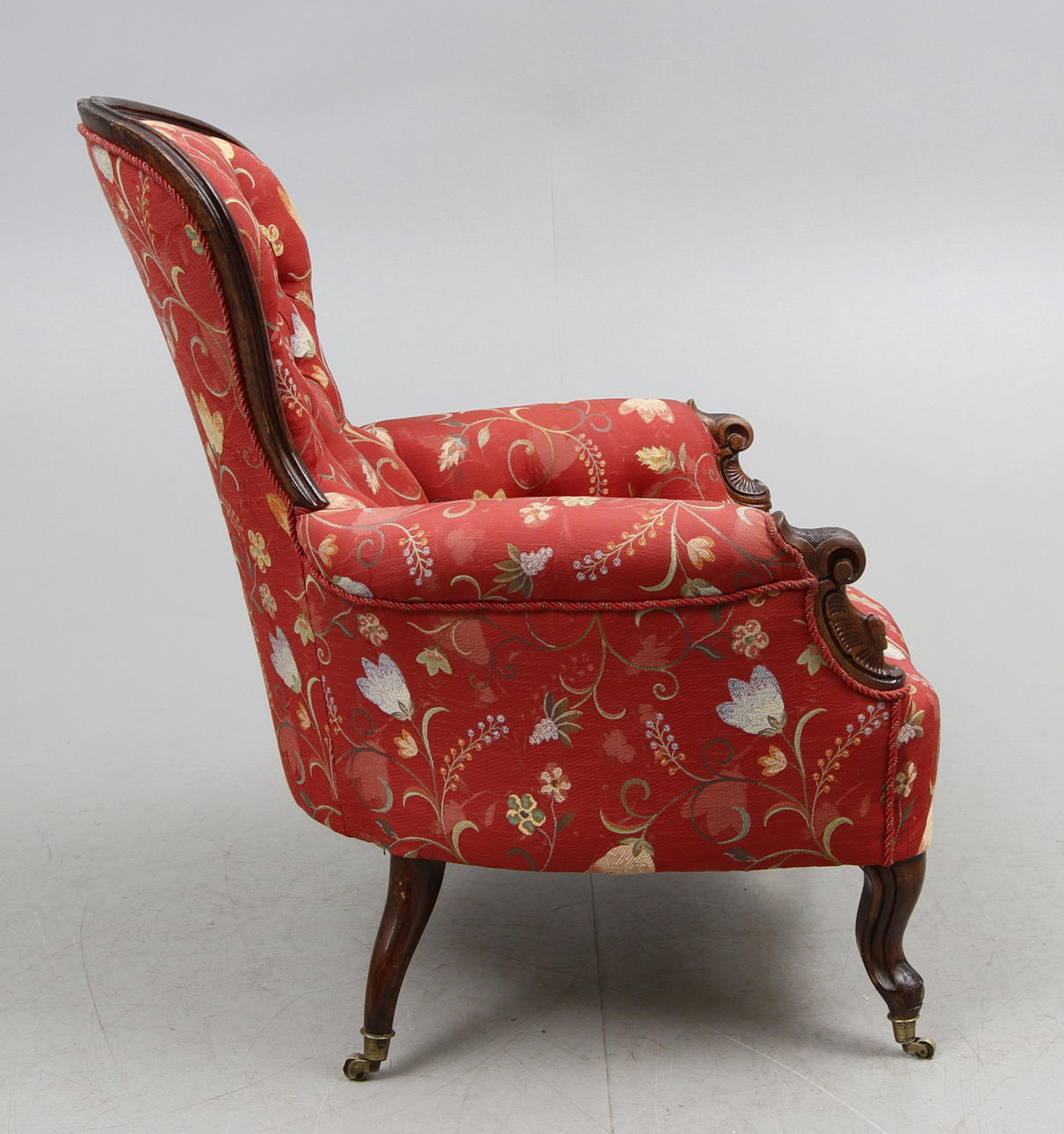 FÅTÖLJ, nyrokoko, sent 1800-tal.