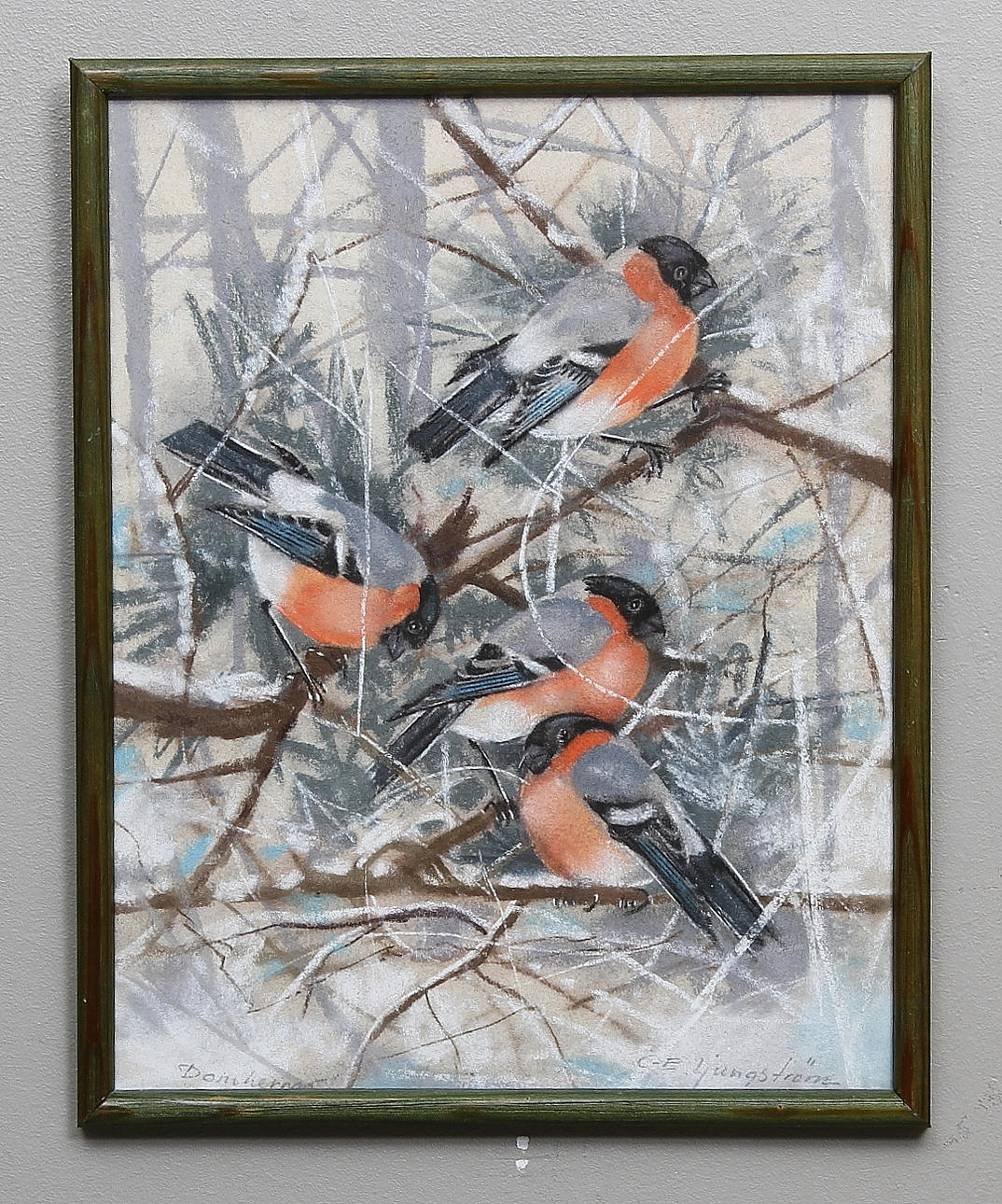 CARL-ERIK LJUNGSTRÖM. "Domherrar". Pastell. Signerad C-E. Ljungström.