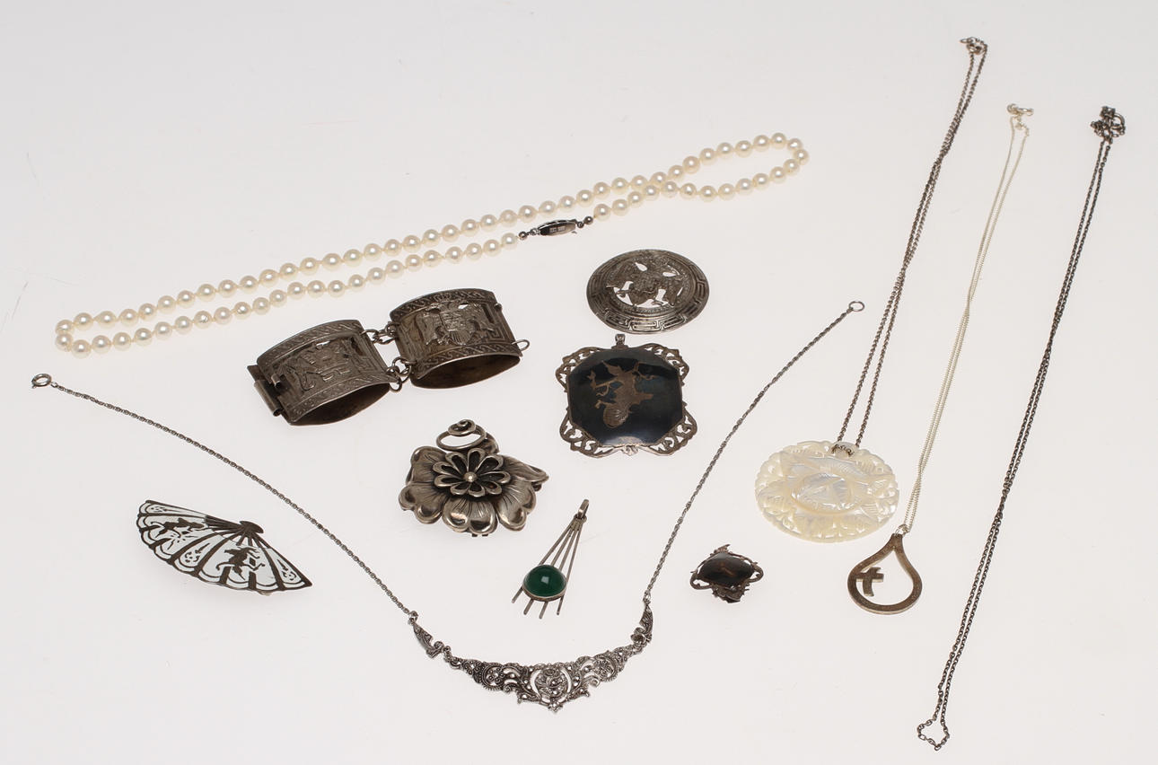 PARTI SMYCKEN, 12 delar, mestadels silver.