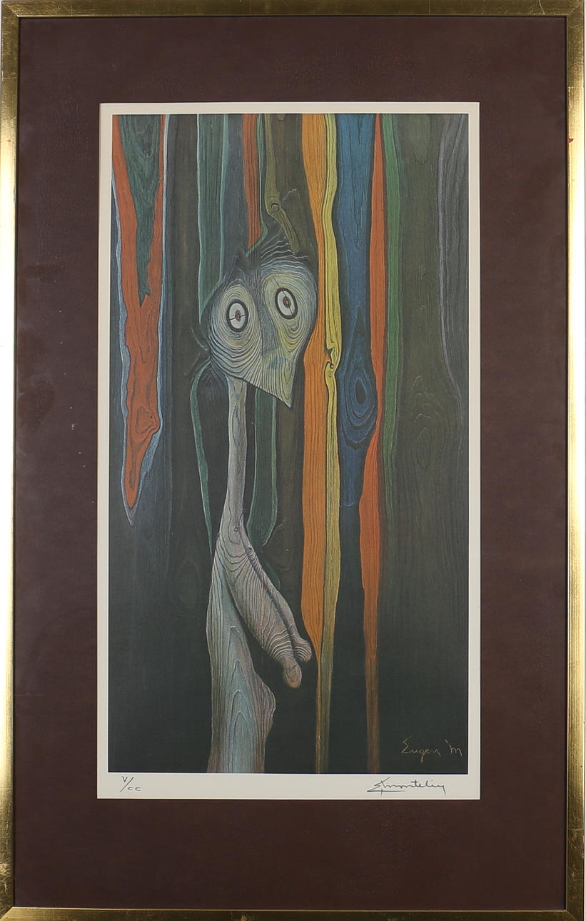 EUGEN MONTELIN. Trägubbe. Färglitografi. Signerad och numrerad E Montelin, V/CC.