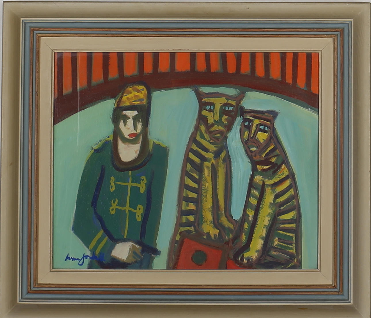 IVAN JORDELL. "Domptösen". Pastell. Signerad.