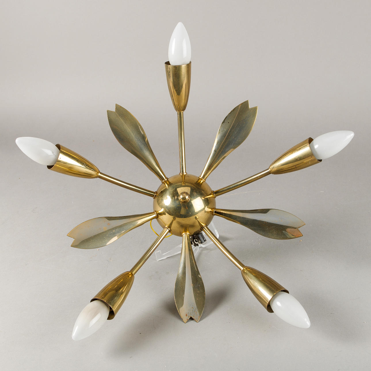 Ceiling/wall lamp, brass, 1950s/60s.