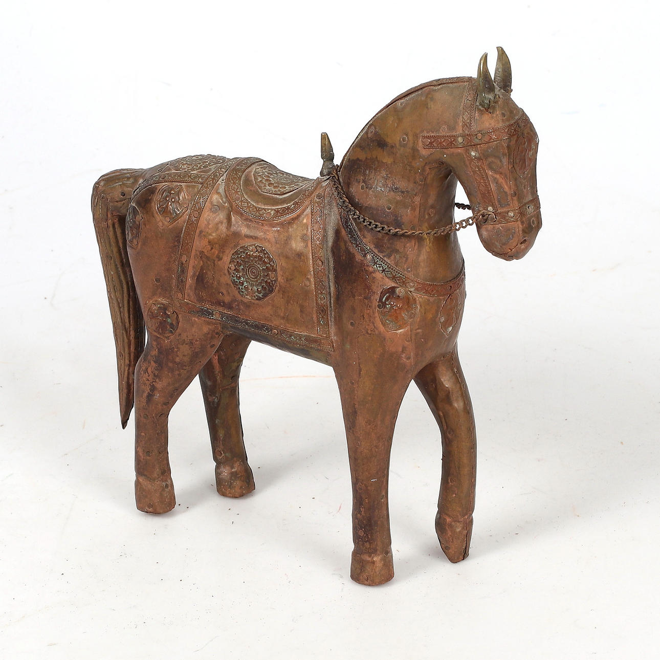 HORSE, metal, oriental.